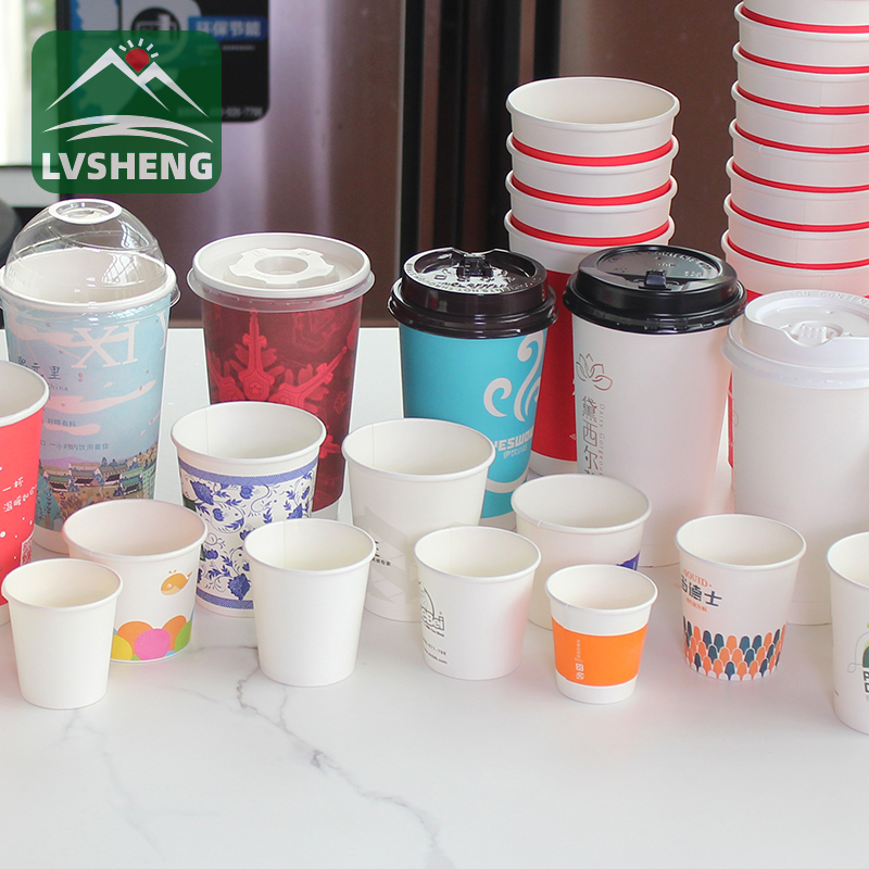 Tillverkarens anpassade logotyptryckta engångsförpackning för Takeout Coffee Cup